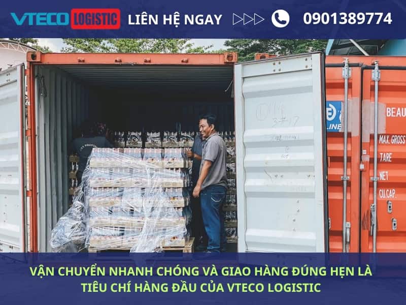 Vận chuyển nhanh chóng và giao hàng đúng hẹn là tiêu chuẩn hàng đầu của Vteco Logistic